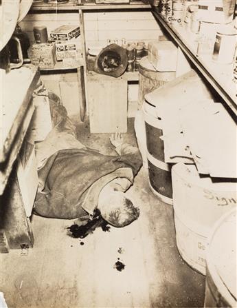 WEEGEE [ARTHUR FELLIG] (1899-1968) (attributed to) A group of 9 crime-scene photographs from the early part of Weegees career, includi